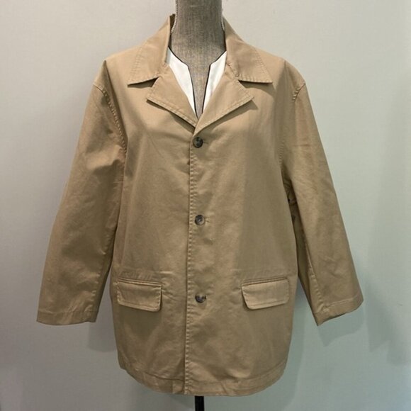 Zara Tan Trench Jacket Size Xlarge - Picture 13 of 16